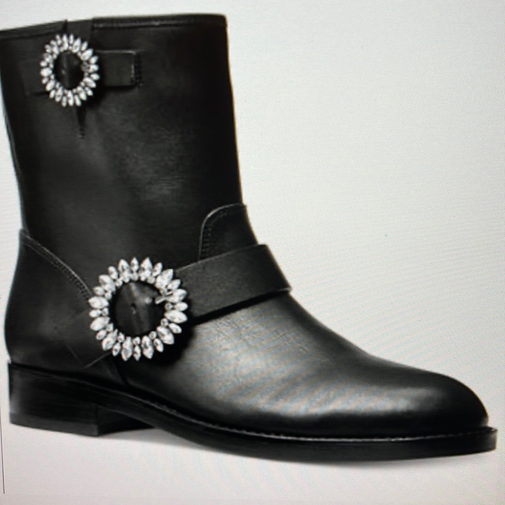 Michael Kors Moto boot with rhinestone embellishment. NIB